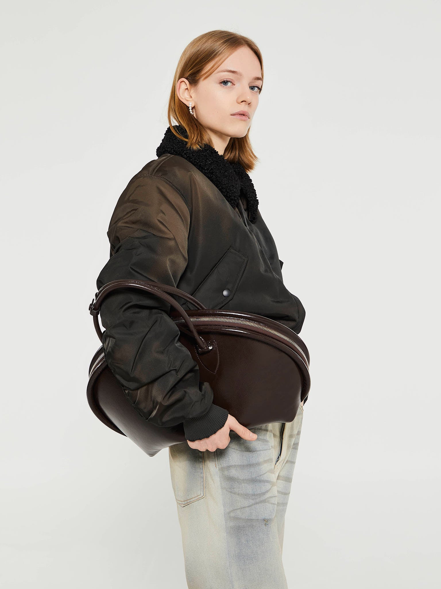 Acne Studios - Bowlina Shoulder Bag in Chocolate Brown