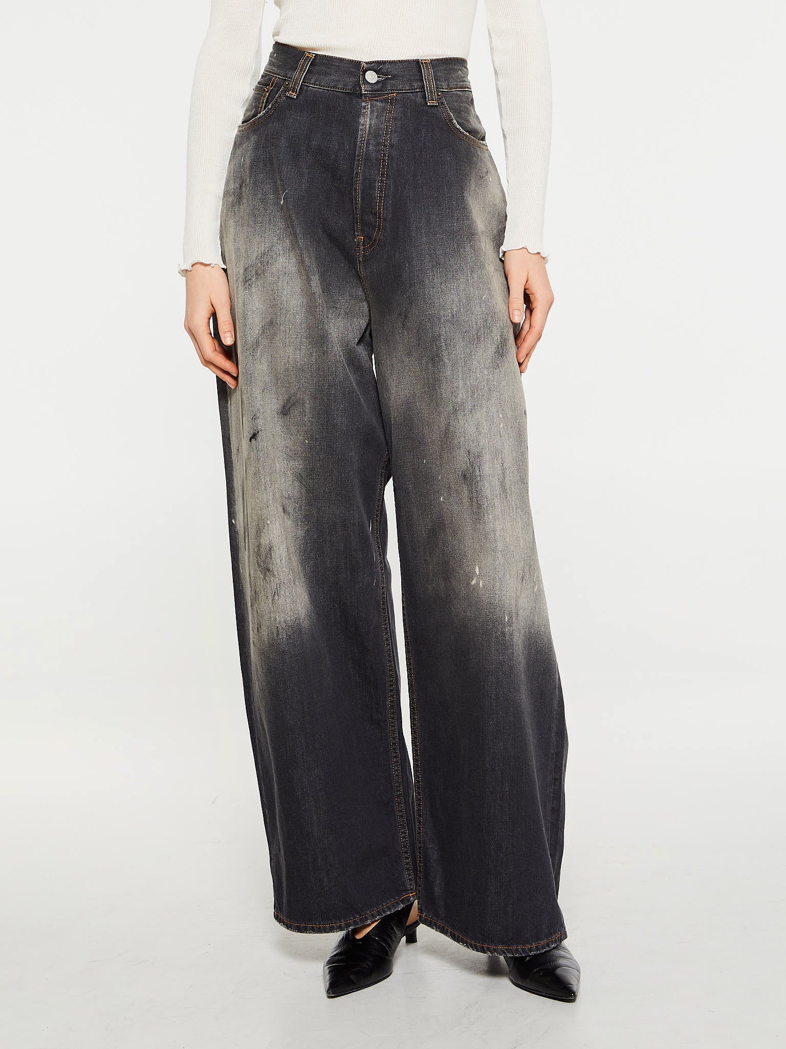 Acne Studios - 2023F Super Baggy Fit Jeans in Black Trafalgar