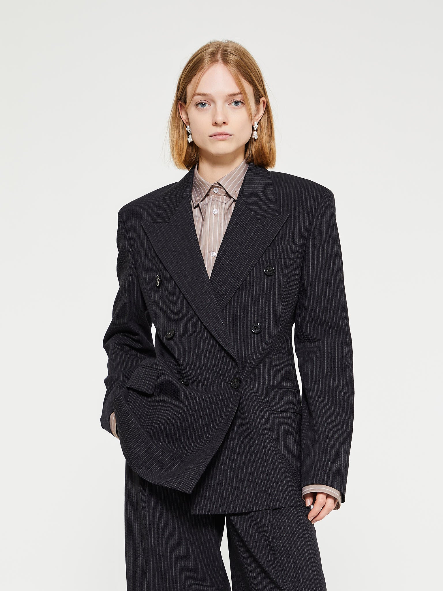 Acne Studios - Double-Breasted Pinstripe Jacket in Black