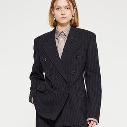 Acne Studios - Double-Breasted Pinstripe Jacket in Black