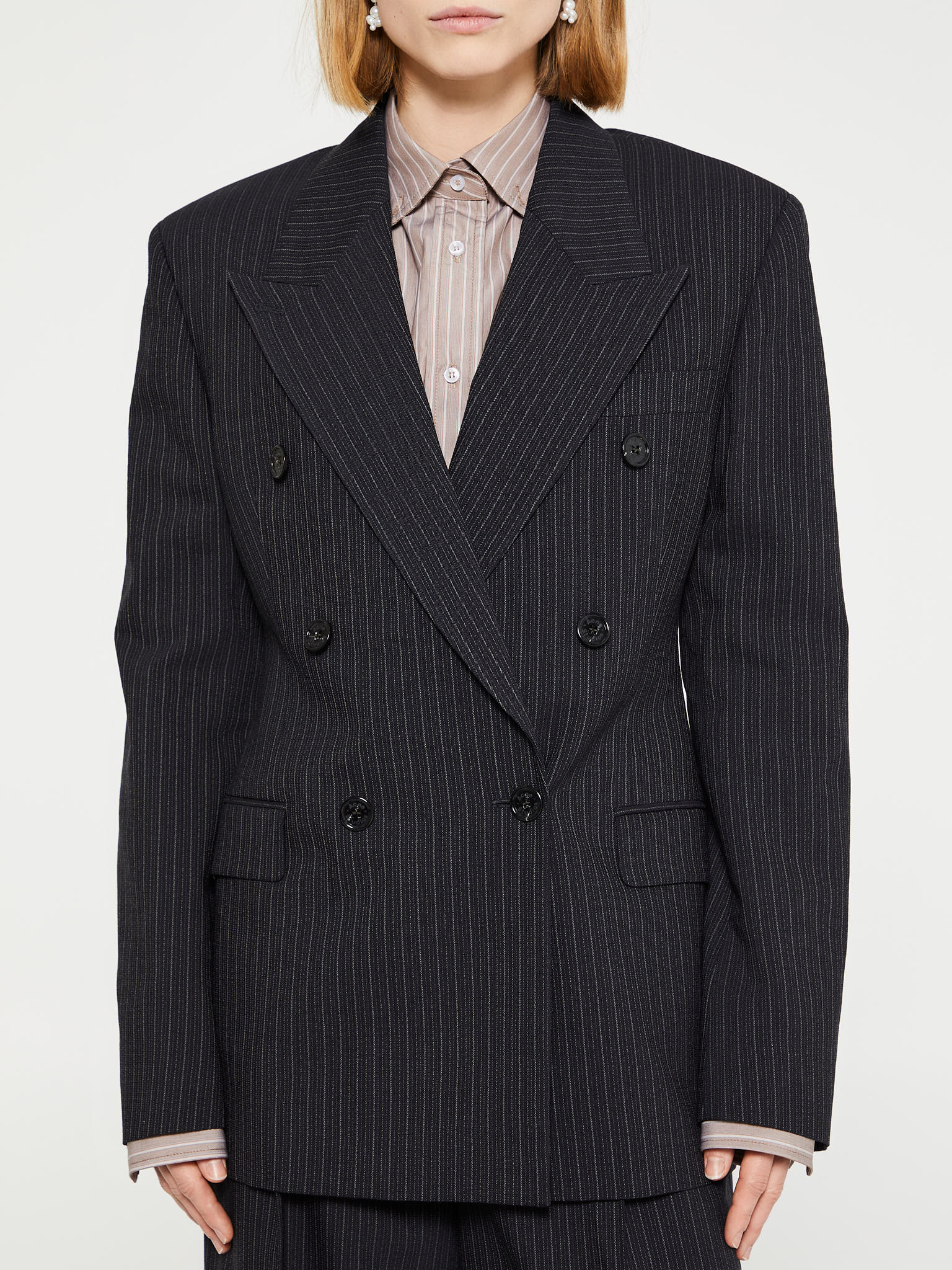 Acne Studios - Double-Breasted Pinstripe Jacket in Black