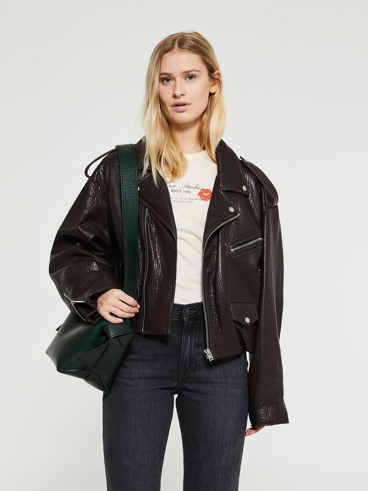 Acne Studios - Leather Jacket in Dark Brown