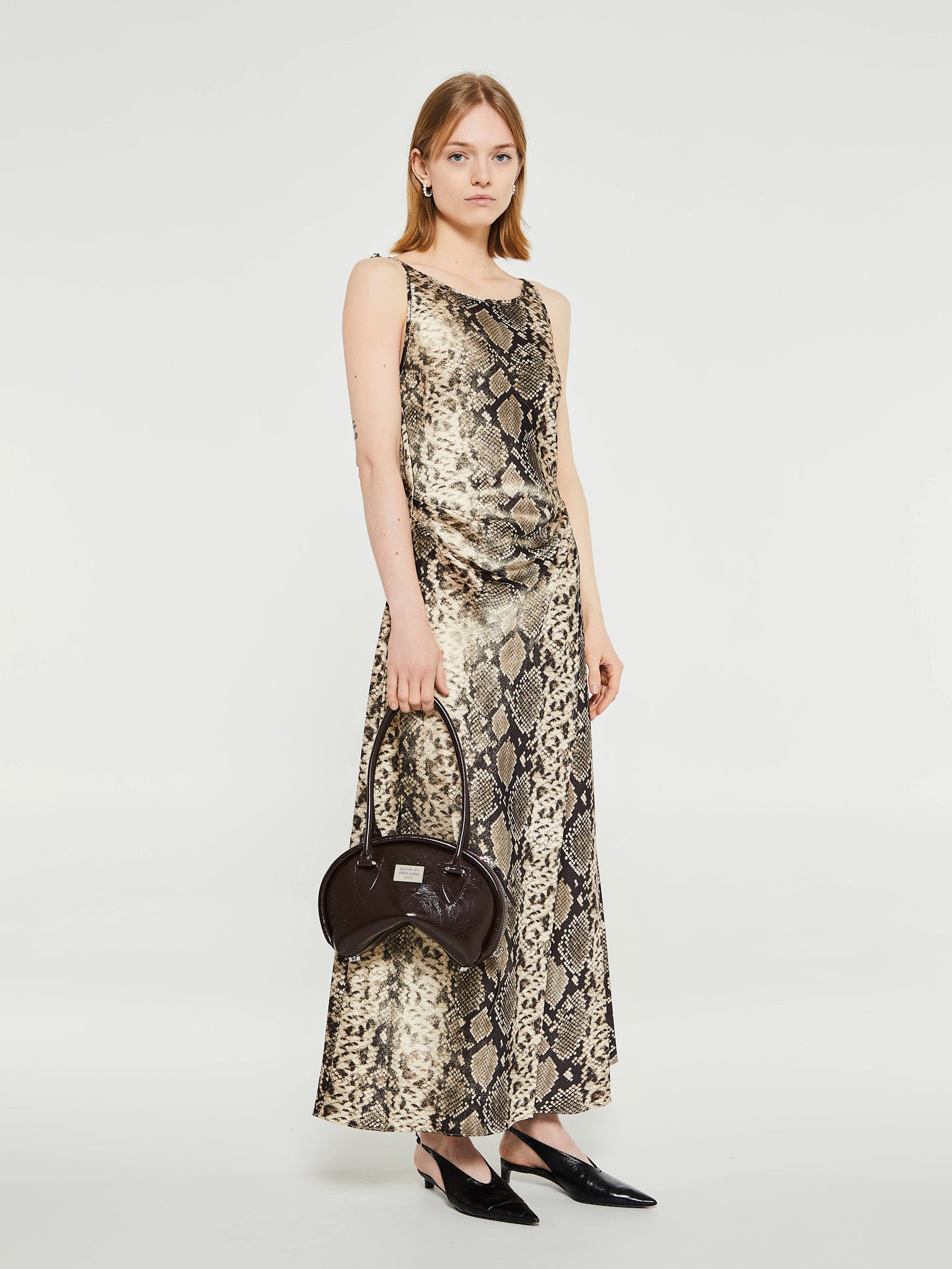 Acne Studios - Satin Dress in Multi Brown