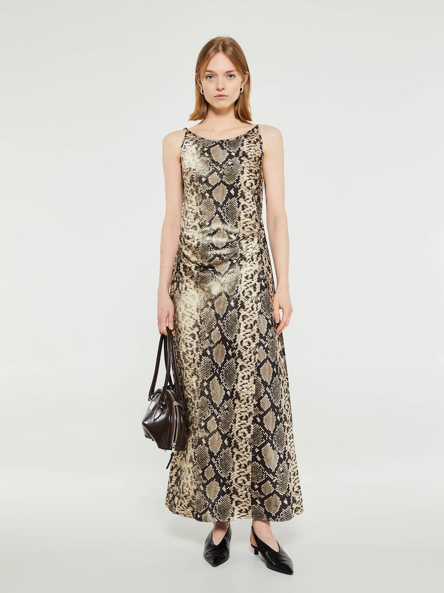 Acne Studios - Satin Dress in Multi Brown