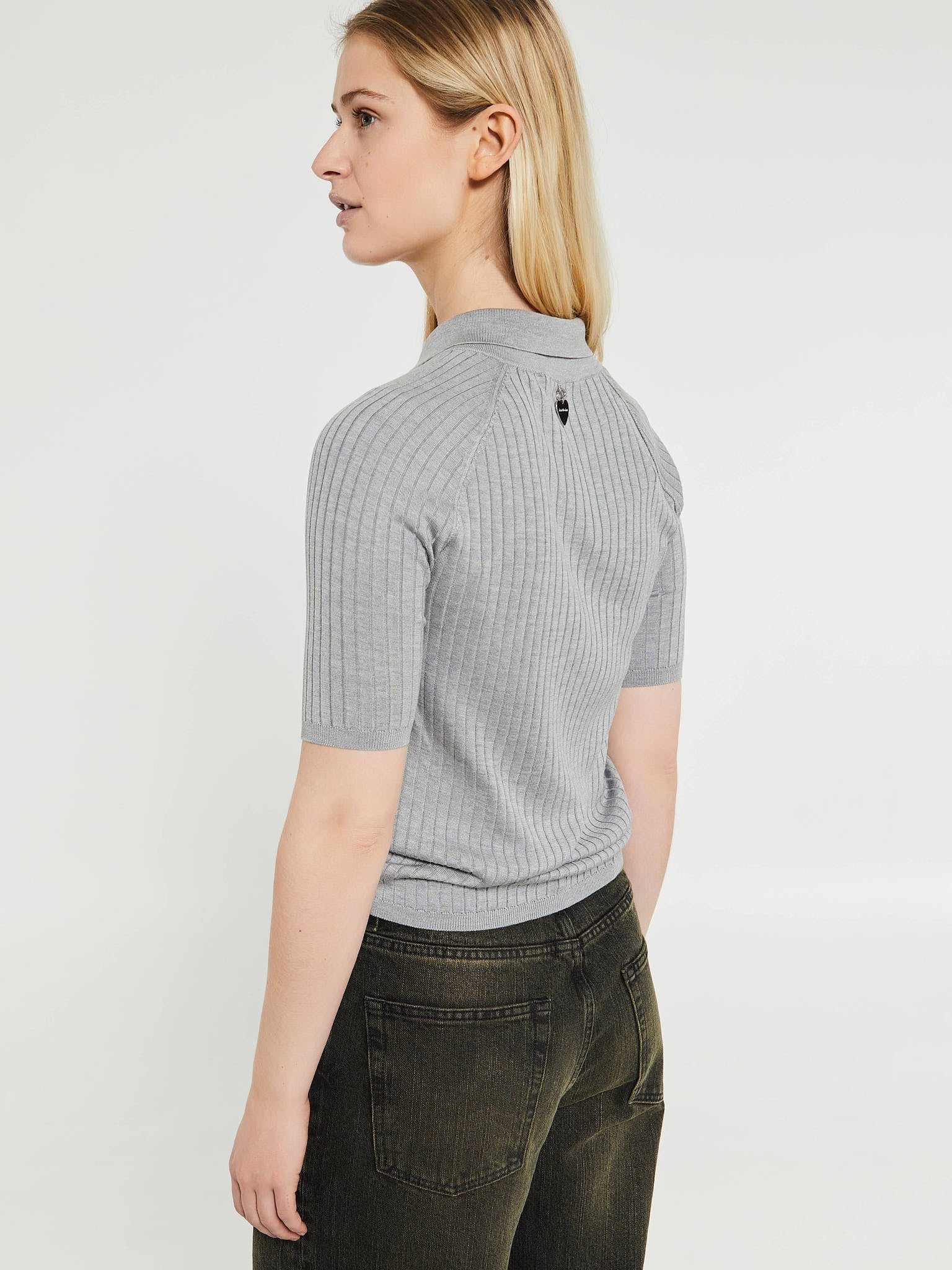 Acne Studios - Polo Silk T-Shirt in Grey