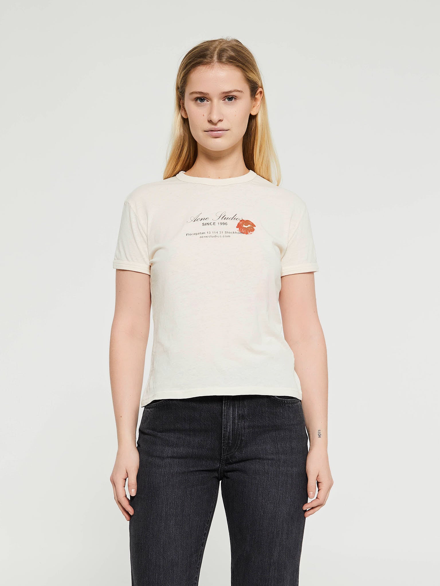 Acne Studios - Logo T-Shirt in Pearl Grey