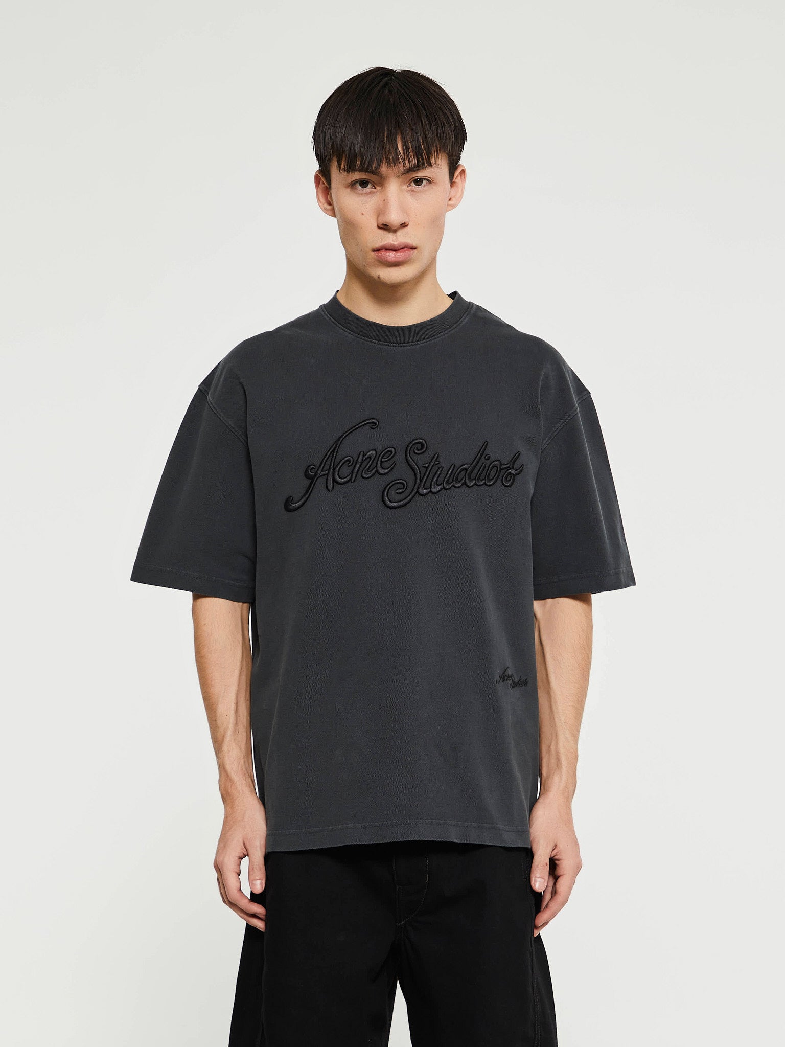 Acne Studios - Relaxed Fit Logo T-Shirt in Faded Black