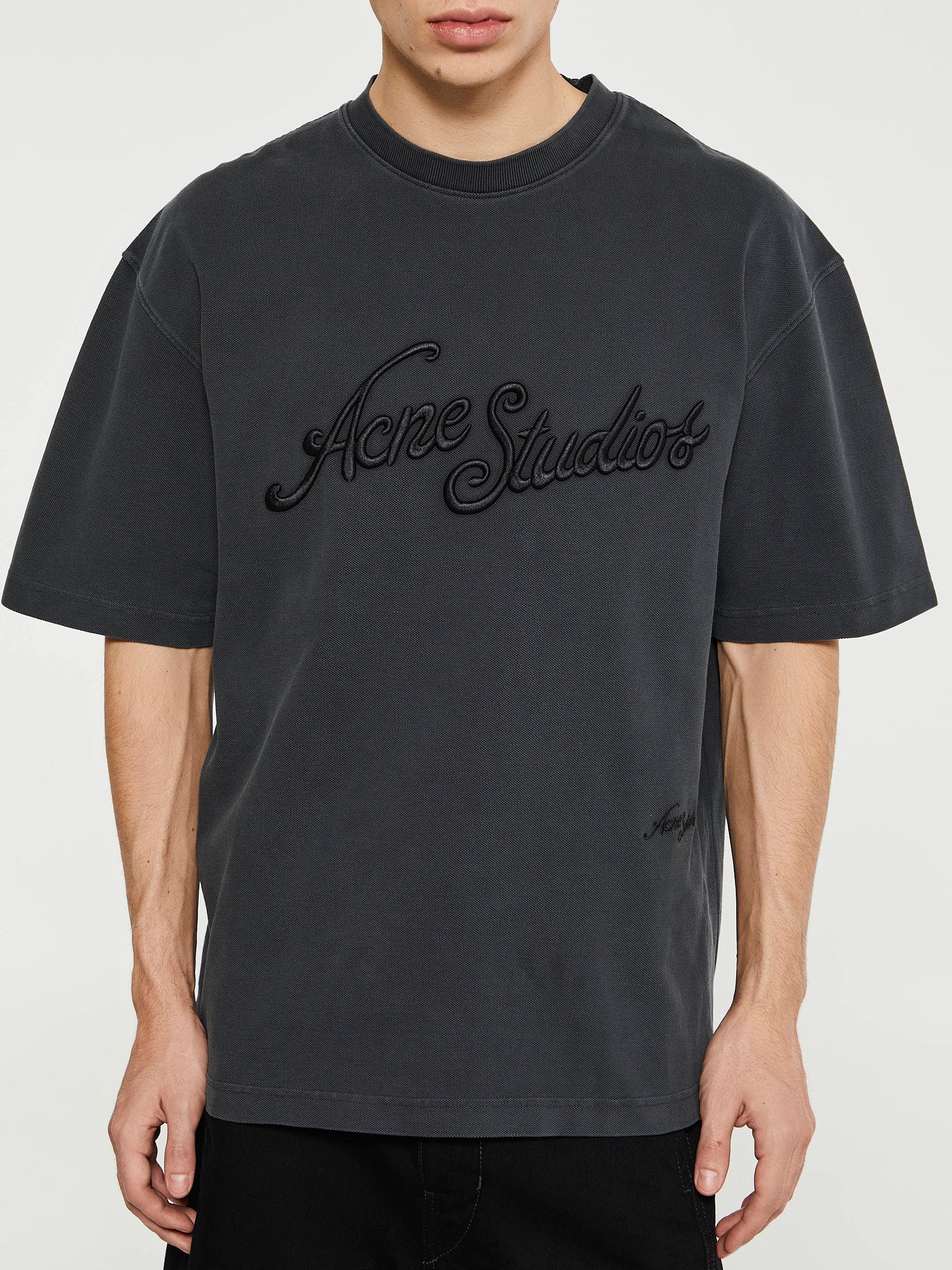 Acne Studios - Relaxed Fit Logo T-Shirt in Faded Black