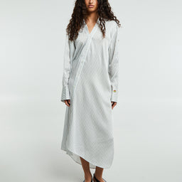 Acne Studios - Asymmetric Shirt Dress in Blue and White