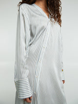 Acne Studios - Asymmetric Shirt Dress in Blue and White