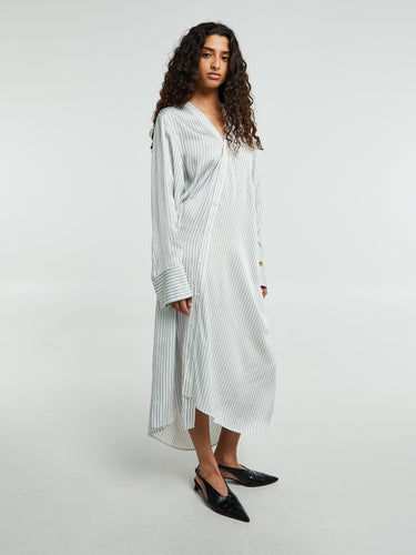 Acne Studios - Asymmetric Shirt Dress in Blue and White