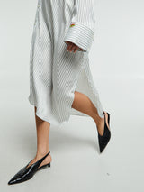 Acne Studios - Asymmetric Shirt Dress in Blue and White
