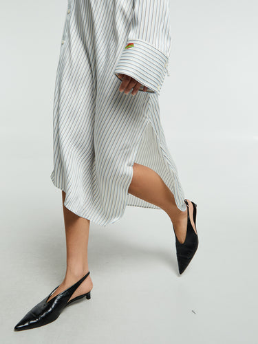 Acne Studios - Asymmetric Shirt Dress in Blue and White