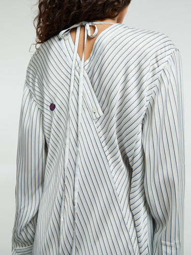 Acne Studios - Asymmetric Shirt Dress in Blue and White