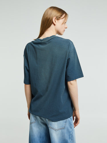 Acne Studios - Relaxed Fit Logo T-shirt in Deep Blue