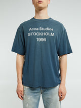 Acne Studios - Relaxed Fit Logo T-shirt in Deep Blue