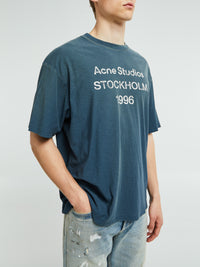 Acne Studios - Relaxed Fit Logo T-shirt in Deep Blue