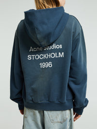 Acne Studios - Logo Hooded Sweater in Deep Blue