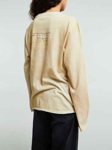Acne Studios - Long Sleeve Logo T-shirt in Sand Beige