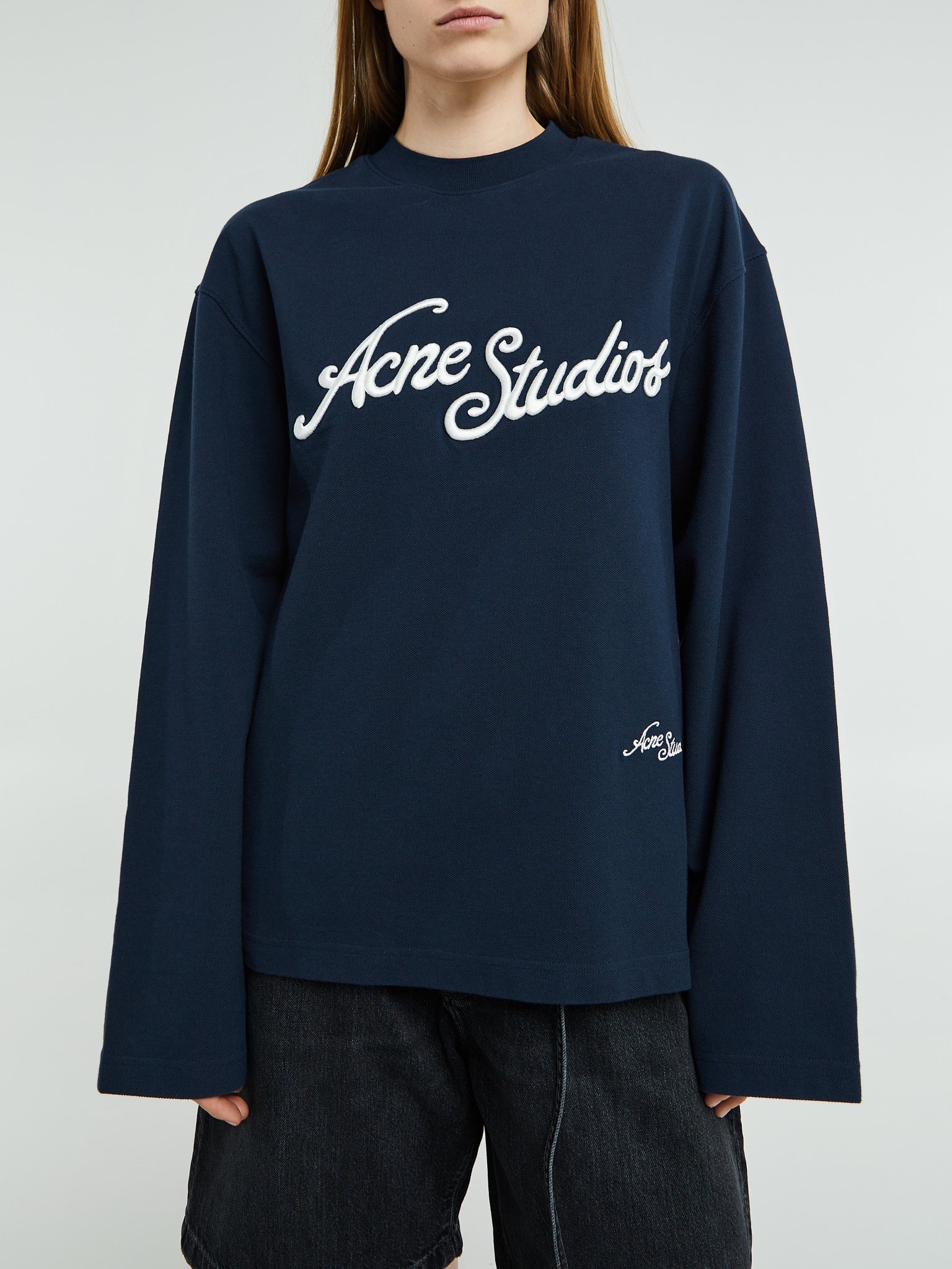 Acne Studios - Logo Crewneck in Deep Blue