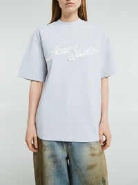 Acne Studios - Logo T-shirt in Pale Grey Melange