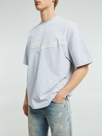 Acne Studios - Logo T-shirt in Pale Grey Melange