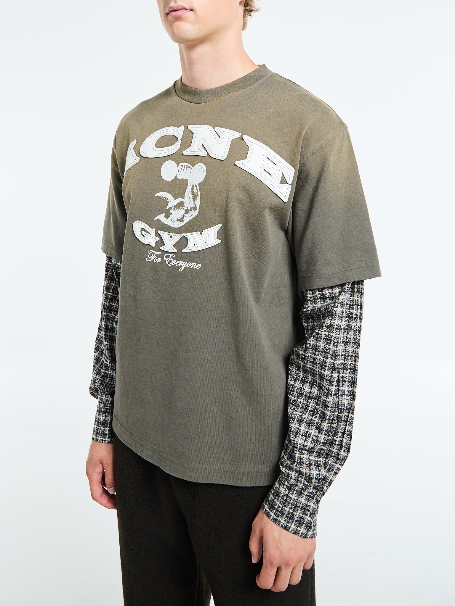 Acne Studios - Layered Logo T-shirt in Vintage Green