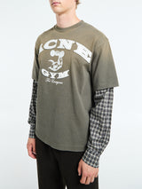 Acne Studios - Layered Logo T-shirt in Vintage Green