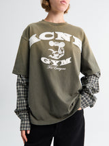Acne Studios - Layered Logo T-shirt in Vintage Green