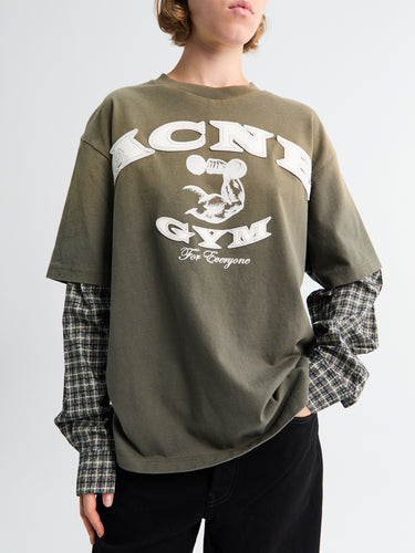 Acne Studios - Layered Logo T-shirt in Vintage Green