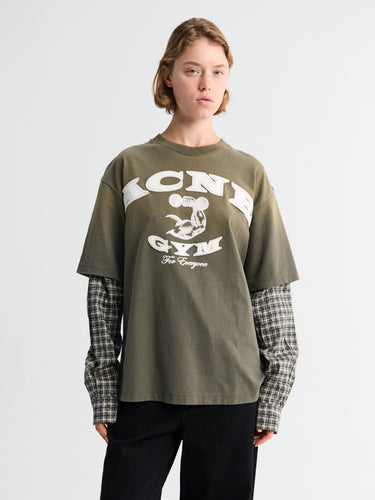 Acne Studios - Layered Logo T-shirt in Vintage Green