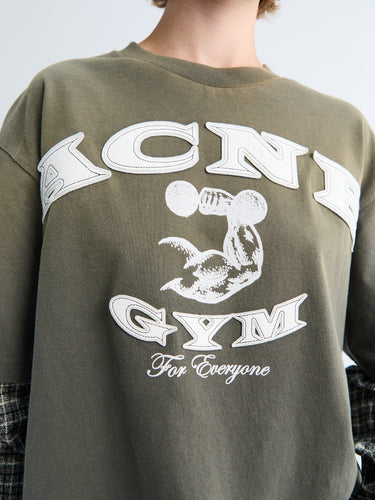 Acne Studios - Layered Logo T-shirt in Vintage Green