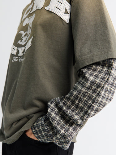 Acne Studios - Layered Logo T-shirt in Vintage Green