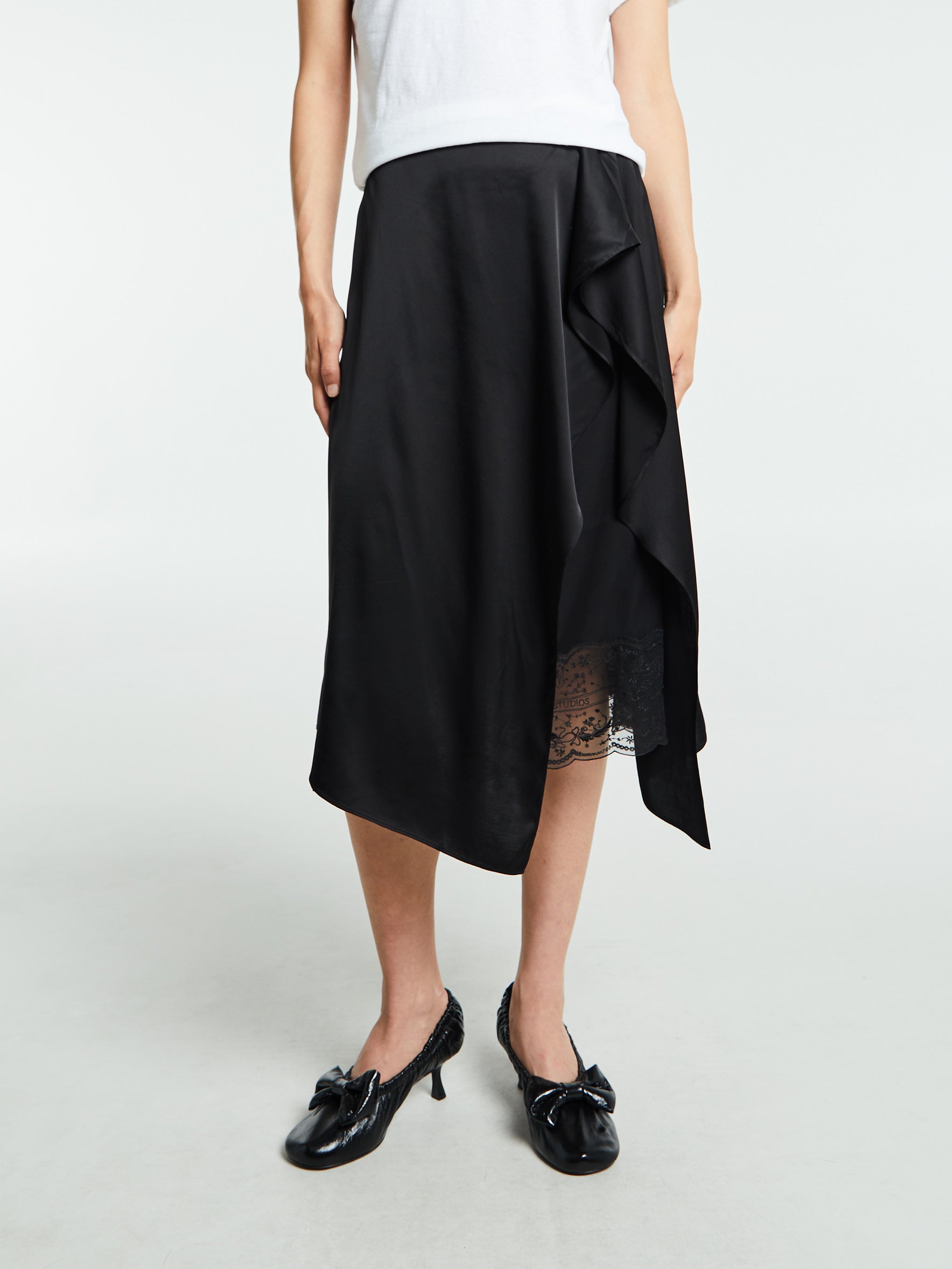 Acne Studios - Layered Satin Skirt in Black