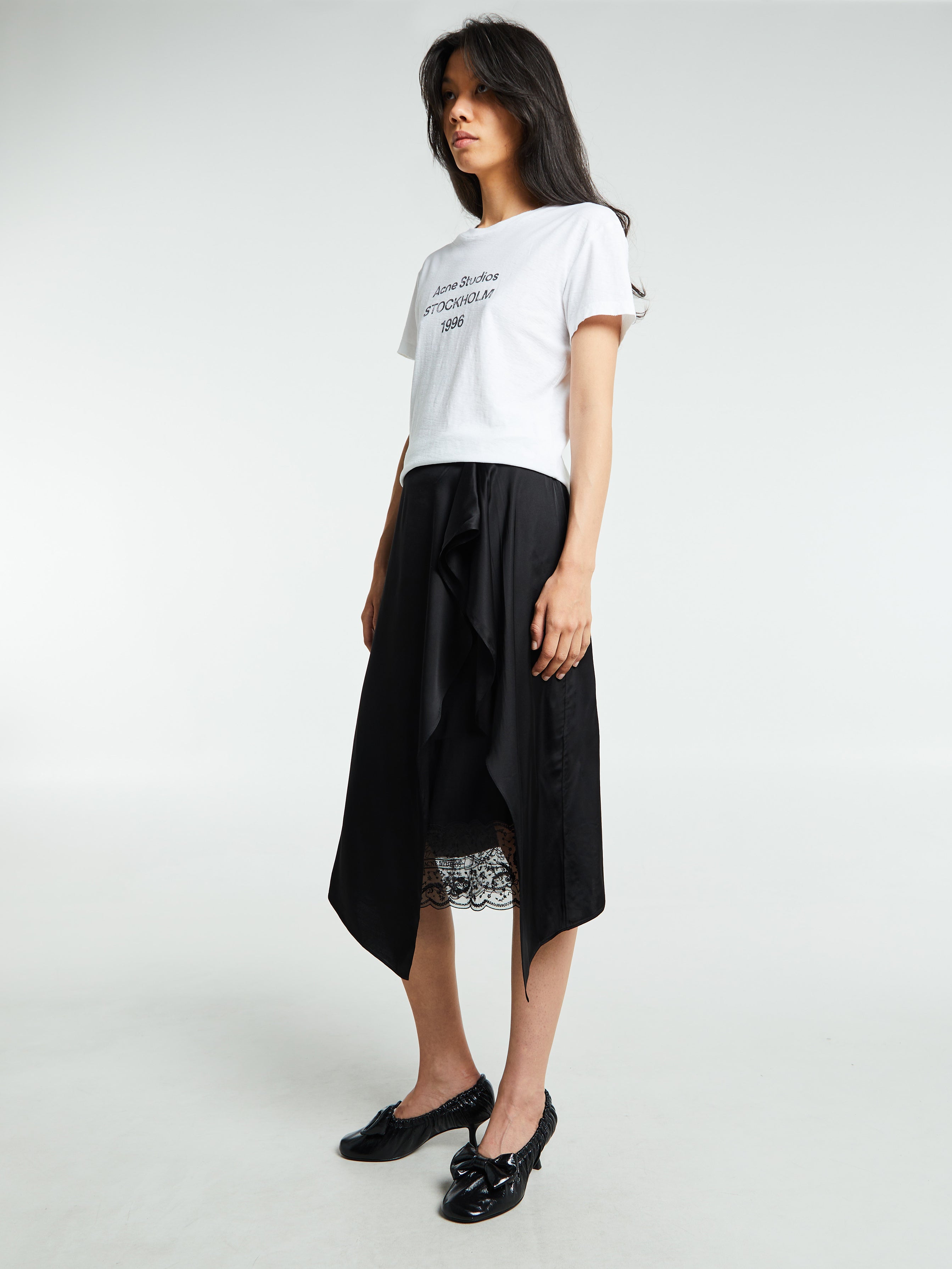 Acne Studios - Layered Satin Skirt in Black