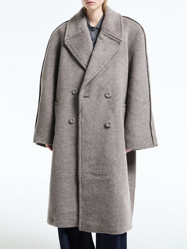 Acne Studios - Double-Breasted Wool Coat in Warm Grey Melange