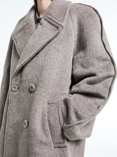 Acne Studios - Double-Breasted Wool Coat in Warm Grey Melange