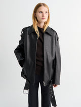 Acne Studios - Leather Biker Jacket in Black