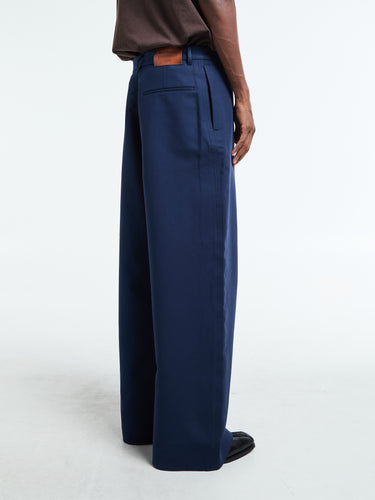 Acne Studios - Satin Trousers in Navy Blue
