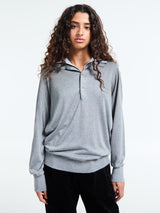 Acne Studios - Double Collar Polo in Sky Blue and Light Grey Melange