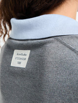 Acne Studios - Double Collar Polo in Sky Blue and Light Grey Melange