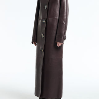Acne Studios - FN WN Leather Coat in Chocolate Brown