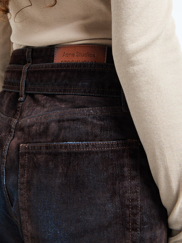 Acne Studios - Trompe L'oeil Belted Jeans in Brown and Blue