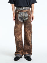 Acne Studios - Printed Jeans in Blue and Brown