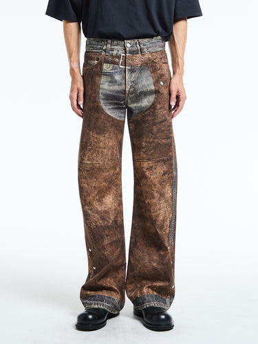 Acne Studios - Printed Jeans in Blue and Brown
