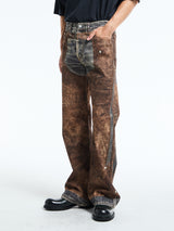 Acne Studios - Printed Jeans in Blue and Brown