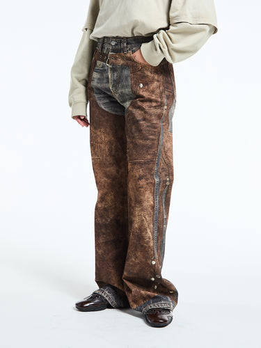 Acne Studios - Printed Jeans in Blue and Brown