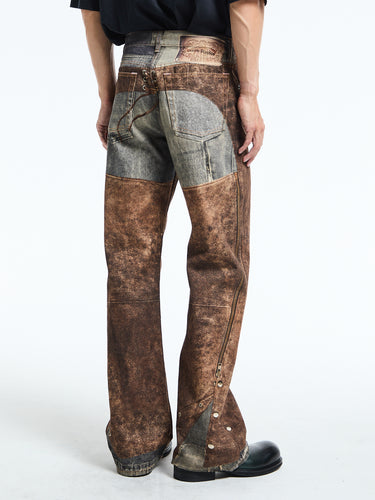 Acne Studios - Printed Jeans in Blue and Brown