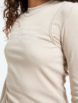 Acne Studios - Layered long-sleeve t-shirt in Oatmeal Beige
