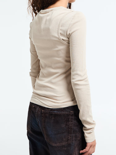 Acne Studios - Layered long-sleeve t-shirt in Oatmeal Beige